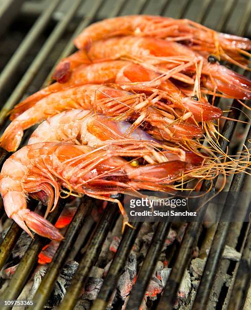 shrimps - bbq shrimp stock pictures, royalty-free photos & images