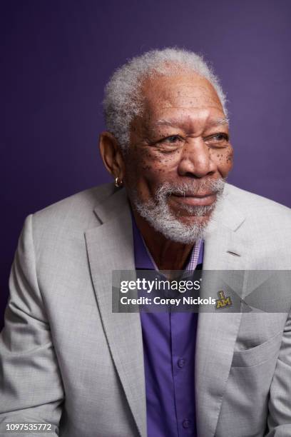 Morgan Freeman of National Geographic's "The Story of God" poses for a portrait during the 2019 Winter TCA at The Langham Huntington, Pasadena on...