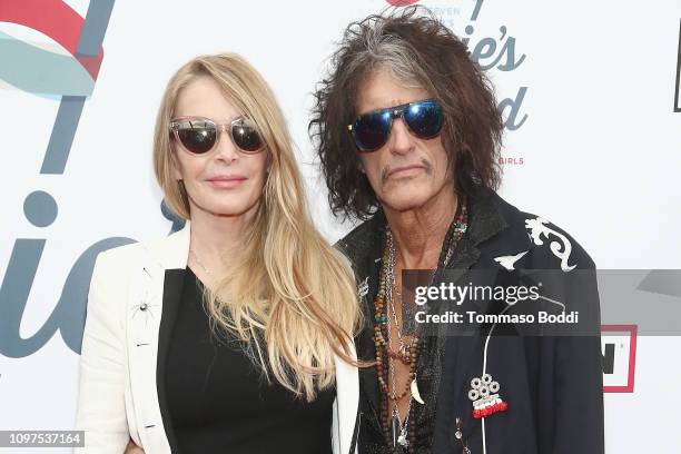 Billie Paulette Montgomery and Joe Perry attend Steven Tyler's Second Annual GRAMMY Awards Viewing Party to benefit Janie's Fund presented by Live...