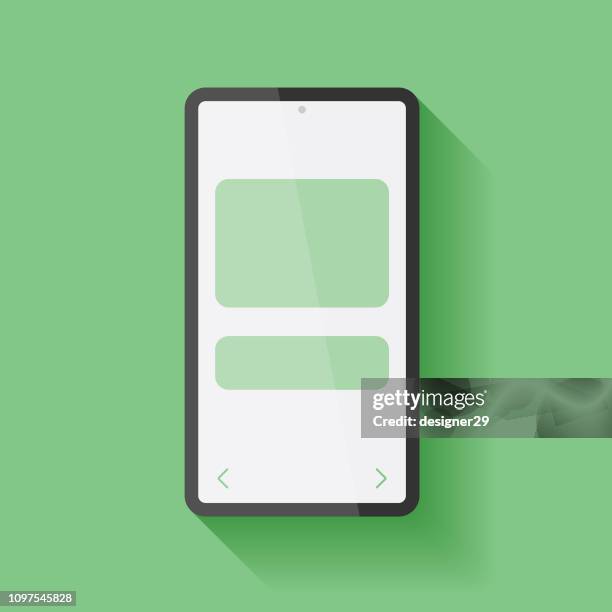 smartphone flat design and shadow vector illustration - software testing cartoon stock illustrations