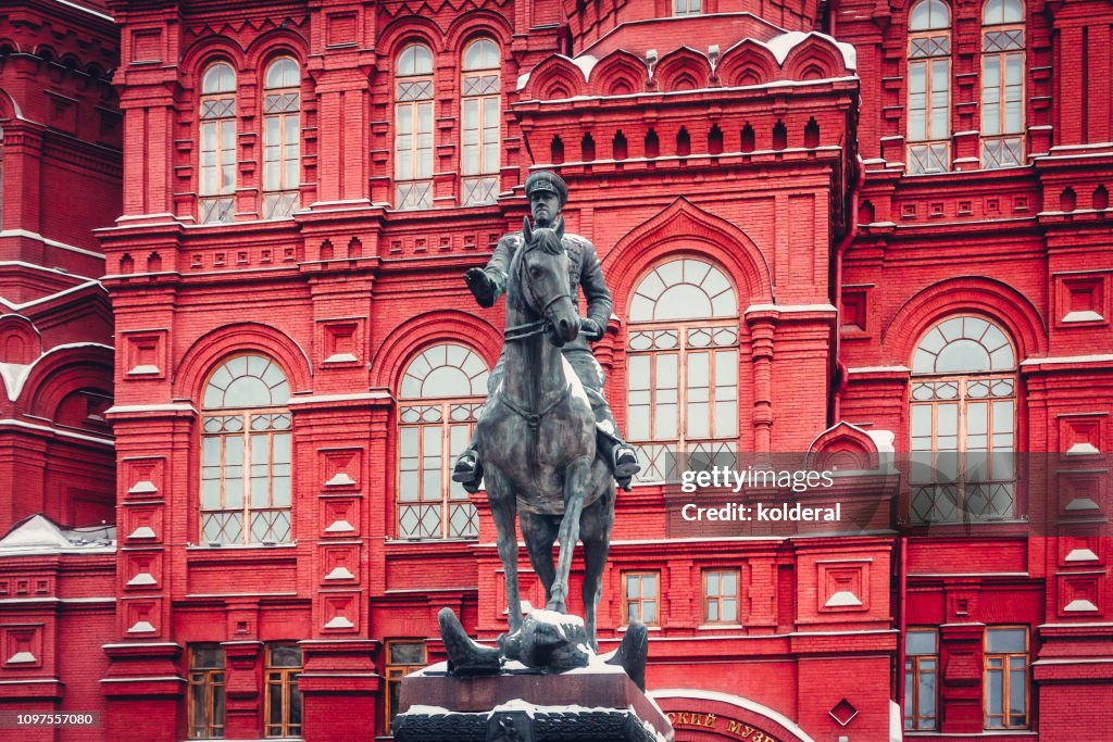 Mounted statue of Soviet Red Army General Georgy Zhukov