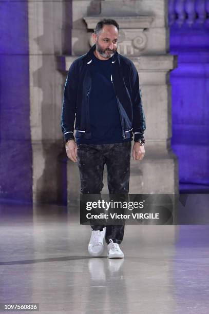 Fashion designer Dany Atrache walks the runway during the Dany Atrache Haute Couture Spring Summer 2018 fashion show as part of Paris Fashion Week on...