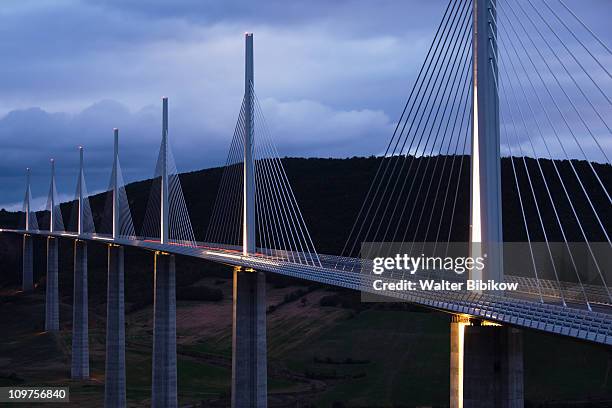 millau, millau viaduct bridge - millau viaduct stock pictures, royalty-free photos & images