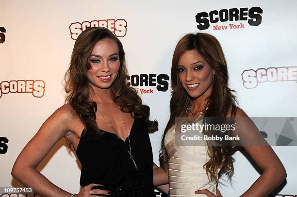 Adult actresses Capri Anderson and Melanie Rios attends a party at Scores on March 3, 2011 in New York City.