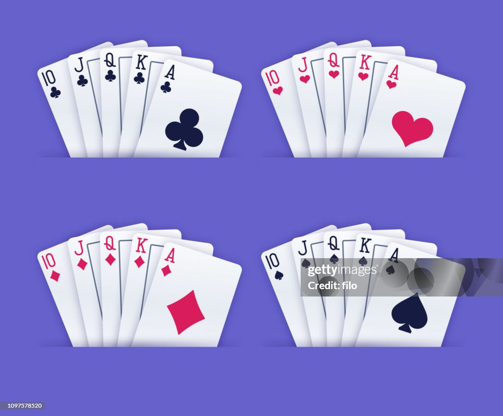 Royal Flush Gambling Playing Cards