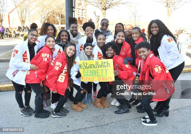 Members of Delta Sigma Theta Sorority Inc. Attend the 2019 Martin Luther King, Jr. Annual Parade on January 21, 2019 in Atlanta, Georgia.