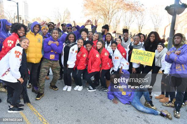 Members of Omega Psi Phi Fraternity, Inc. And Delta Sigma Theta Sorority Inc. Attend the 2019 Martin Luther King, Jr. Annual Parade on January 21,...