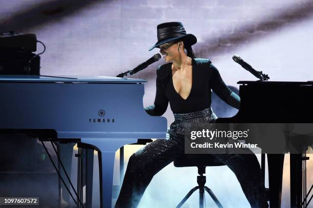 Alicia Keys performs onstage during the 61st Annual GRAMMY Awards at Staples Center on February 10, 2019 in Los Angeles, California.