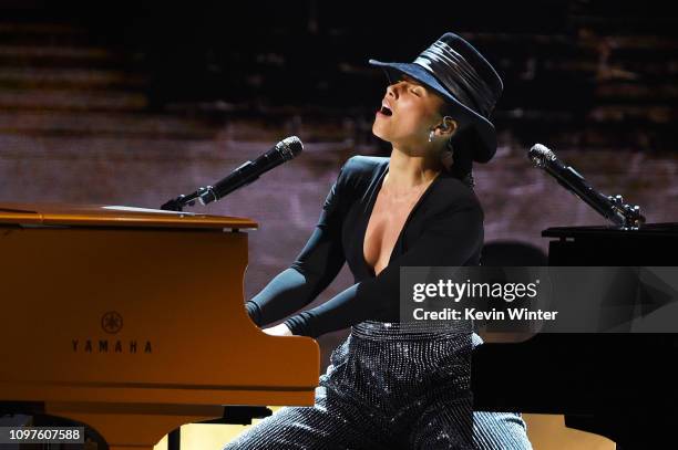 Alicia Keys performs onstage during the 61st Annual GRAMMY Awards at Staples Center on February 10, 2019 in Los Angeles, California.