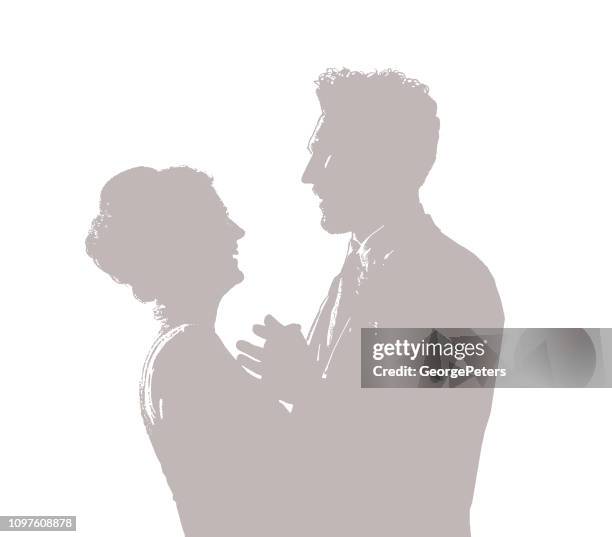 illustrations, cliparts, dessins animés et icônes de le marié et la mariée heureuse - wedding reception bride and groom