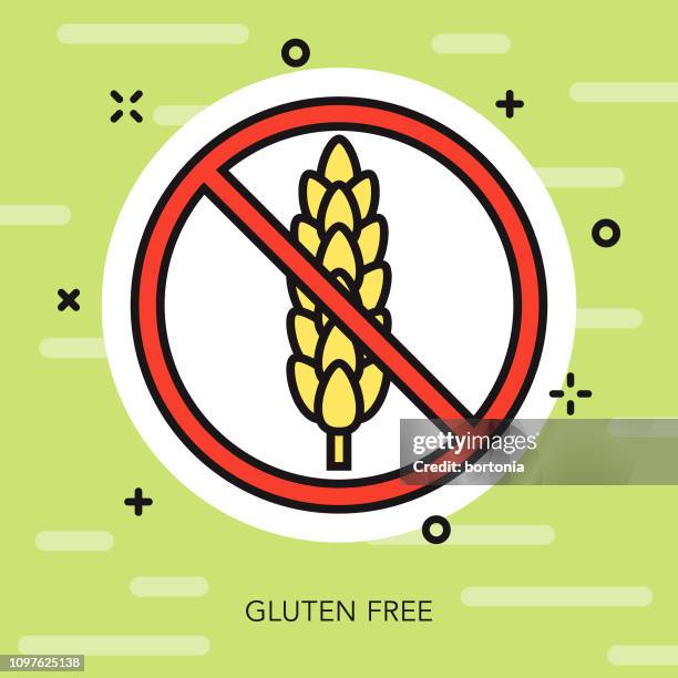 gluten free thin line icon - food allergy stock illustrations