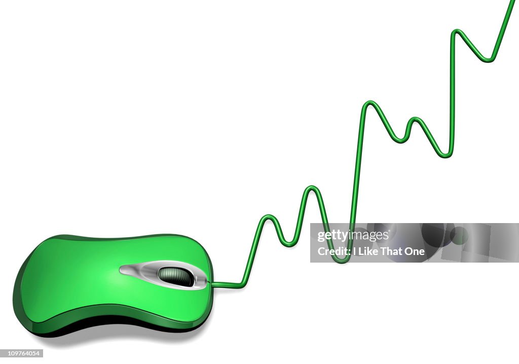Computer Mouse Graph Green Computer Mouse Cable Forming Graph Chart High-Res Stock Photo ...