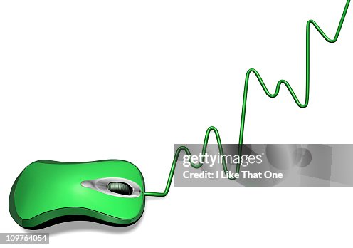Computer Mouse Graph Green Computer Mouse Cable Forming Graph Chart High-Res Stock Photo ...