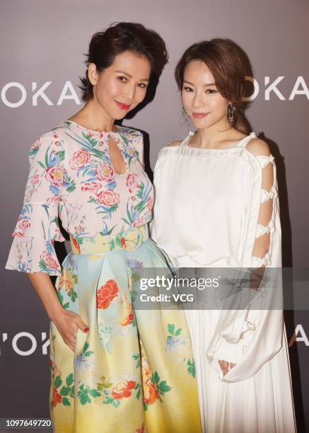 Actress Ada Choi and actress Stephy Tang attend 2019 Yoka Awards Ceremony on January 21, 2019 in Shanghai, China.