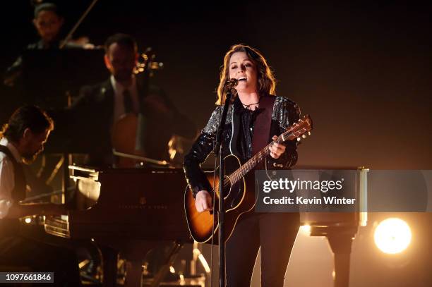 Brandi Carlile performs onstage during during the 61st Annual GRAMMY Awards at Staples Center on February 10, 2019 in Los Angeles, California.