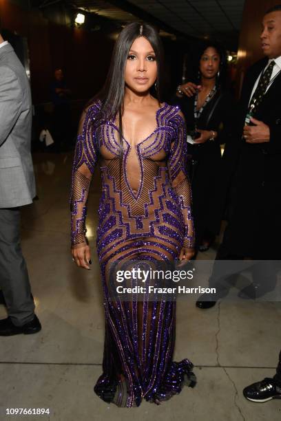 Toni Braxton backstage during the 61st Annual GRAMMY Awards at Staples Center on February 10, 2019 in Los Angeles, California.