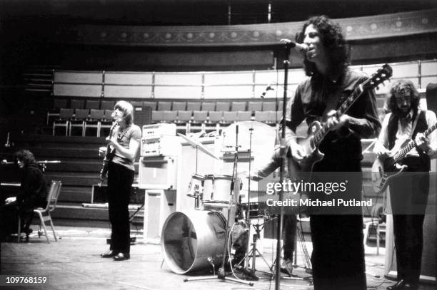 Jeremy Spencer, Danny Kirwan, Mick Fleetwood Peter Green and John McVie of Fleetwood Mac during rehearsals at the Royal Albert Hall in London,...