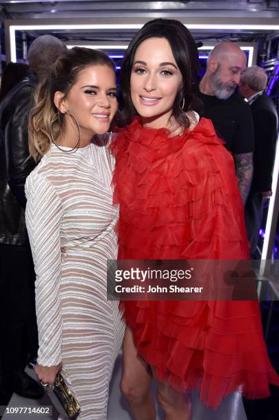 Maren Morris and Kacey Musgraves backstage during the 61st Annual GRAMMY Awards at Staples Center on February 10, 2019 in Los Angeles, California.