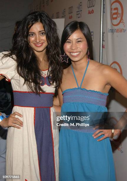 Noureen Dewulf and Camille Mana during ImaginAsian TV and AFI Fest Sway Celebration - Red Carpet Arrivals at Rooftop Village - Arclight Theater in...