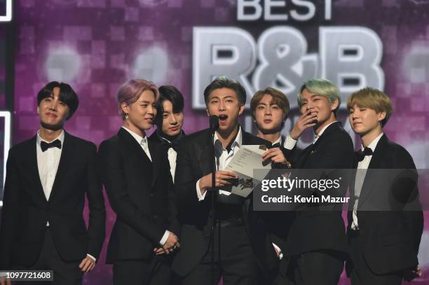 Speaks onstage during the 61st Annual GRAMMY Awards at Staples Center on February 10, 2019 in Los Angeles, California.