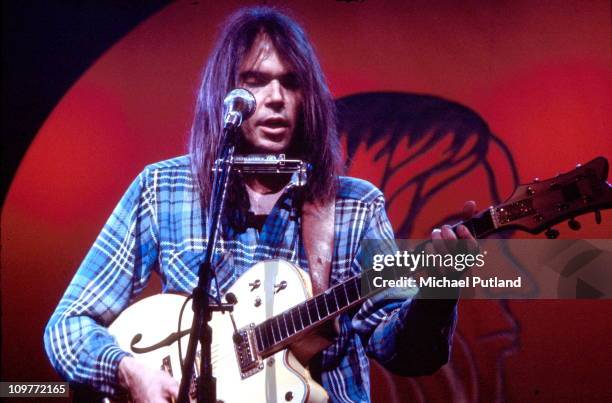Ms Neil Candian singer-songwriter Neil Young performs on stage at Hammersmith ...