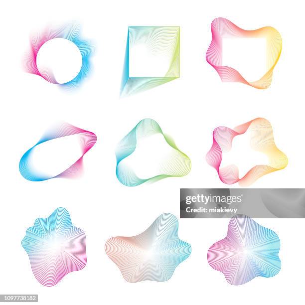 ilustrações, clipart, desenhos animados e ícones de conjunto de elementos abstratos gradiente moderno - morphing