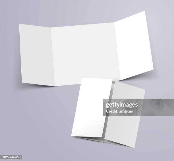 dreifache vorlage - broschüre weiß stock-grafiken, -clipart, -cartoons und -symbole