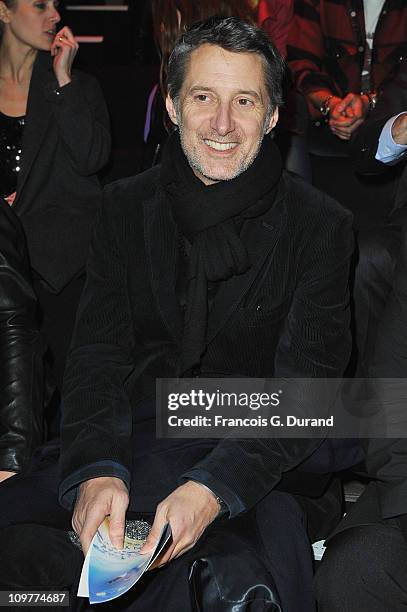 Antoine de Caunes attends the Vivienne Westwood Ready to Wear Autumn/Winter 2011/2012 show during Paris Fashion Week at Pavillon Concorde on March 4,...