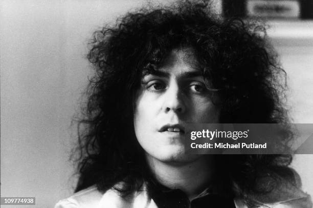 Portrait of singer and guitarist Marc Bolan of T-Rex on 19th April 1972.