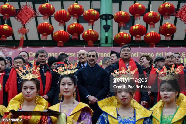 The mayor of Milan Giuseppe Sala during the opening of Milans Chinese New Year celebrations, which took place on February 10th, marking the...