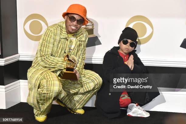 Anderson Paak and Soul Rasheed attend the 61st Annual Grammy Awards - Press Room at Staples Center on February 10, 2019 in Los Angeles, California.
