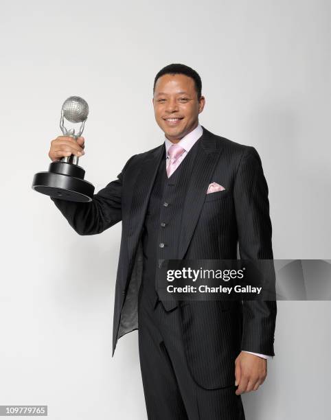 Actor Terrence Howard, winner of the award for Outstanding Supporting Actor in a Drama Series for 'Law & Order: Los Angeles,' poses for a portrait at...