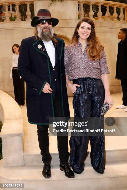 Sebastien Tellier and Amandine de la Richardiere attend the Chanel Haute Couture Spring Summer 2019 show as part of Paris Fashion Week on January 22,...