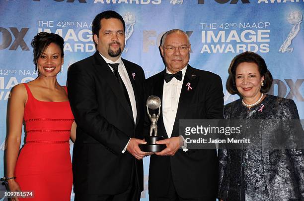 Lisa Epperson Jealous, NAACP President and CEO Benjamin Todd Jealous, former U.S. Secretary of State Colin Powell, winner of the President's Award,...