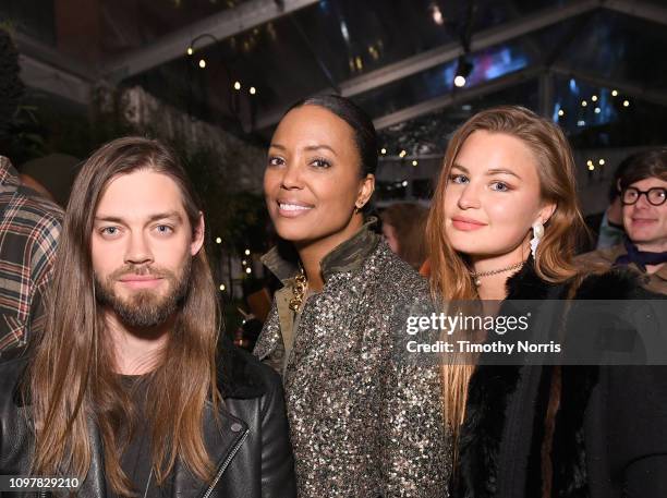 Tom Payne, Aisha Tyler and Jennifer Akerman attend Universal Music Group's 2019 After Party Presented by Citi Celebrates Music's Biggest Night on...