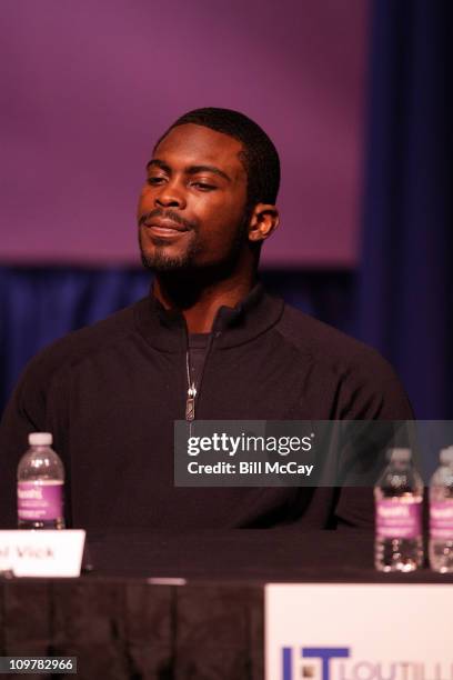 Michael Vick, Philadelphia Eagles QB and winner of the Bert Bell Award for Professional Player of the Year, attends the 74th Annual Maxwell Football...