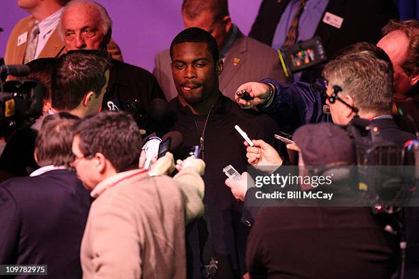 Michael Vick, Philadelphia Eagles QB and winner of the Bert Bell Award for Professional Player of the Year, attends the 74th Annual Maxwell Football...