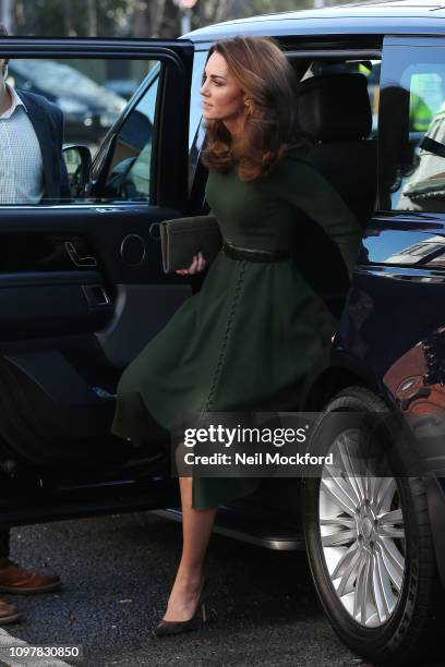 Catherine, Duchess of Cambridge arrives at Family Action on January 22, 2019 in Lewisham, England