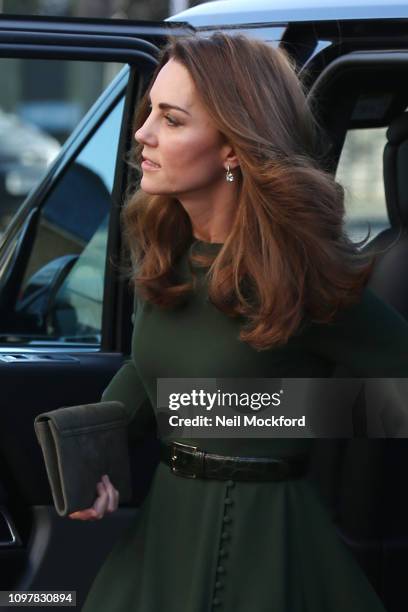 Catherine, Duchess of Cambridge arrives at Family Action on January 22, 2019 in Lewisham, England