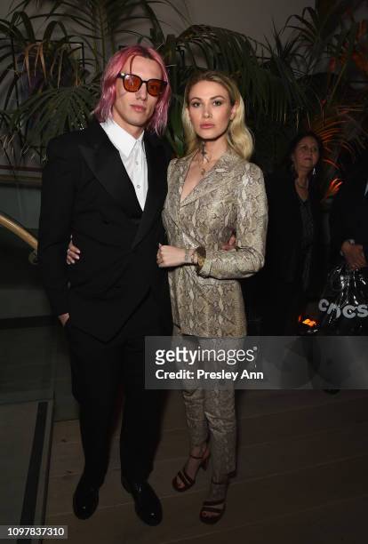 Jamie Campbell Bower and Ruby Quilter during Republic Records Grammy after party at Spring Place Beverly Hills on February 10, 2019 in Beverly Hills,...