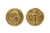 Roman Aureus Gold Coin replica of Julius Caesar