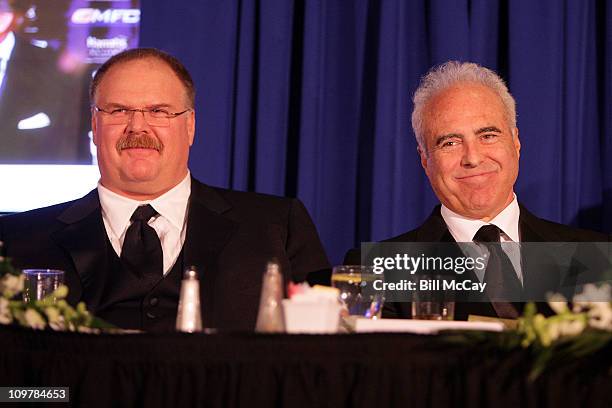 Andy Reid, Philadelphia Eagles Head Coach and Jeffrey Lurie, Philadelphia Eagles Owner attend the 74th Annual Maxwell Football Club Awards Banquet at...