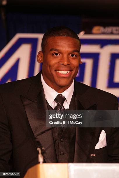 Cam Newton, Auburn University's QB and winner of the 74th Annual Maxwell Award for College Player of the Year attends the 74th Annual Maxwell...