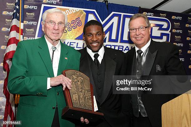 Chuck Badnarik, Patrick Peterson, winner of the 16th Annual Chuck Bednarik Award for College Defensive Player of the Year along with Ron Jaworski...