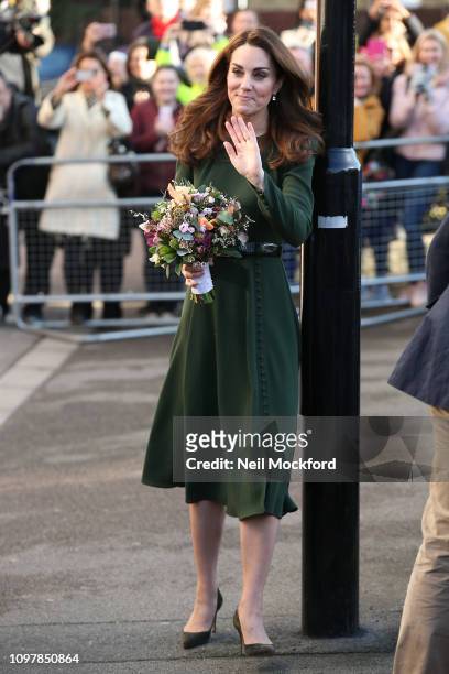Catherine, Duchess of Cambridge departs from Family Action on January 22, 2019 in Lewisham, England