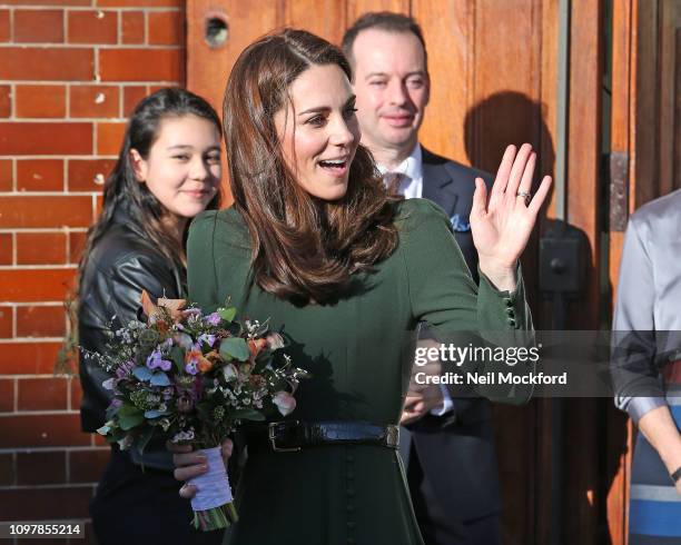 Catherine, Duchess of Cambridge departs from Family Action on January 22, 2019 in Lewisham, England