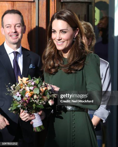 Catherine, Duchess of Cambridge departs from Family Action on January 22, 2019 in Lewisham, England