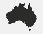 Australia blank map. Australian background. Map of Australia isolated on white background. Vector illustration
