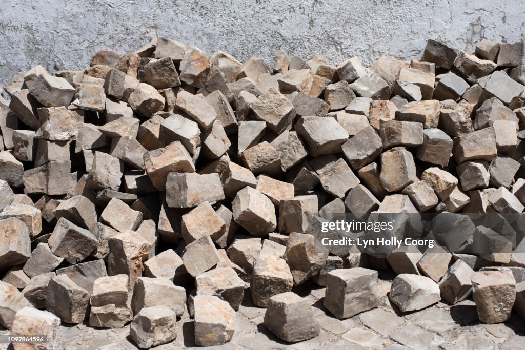 Pile of Portuguese granite stones