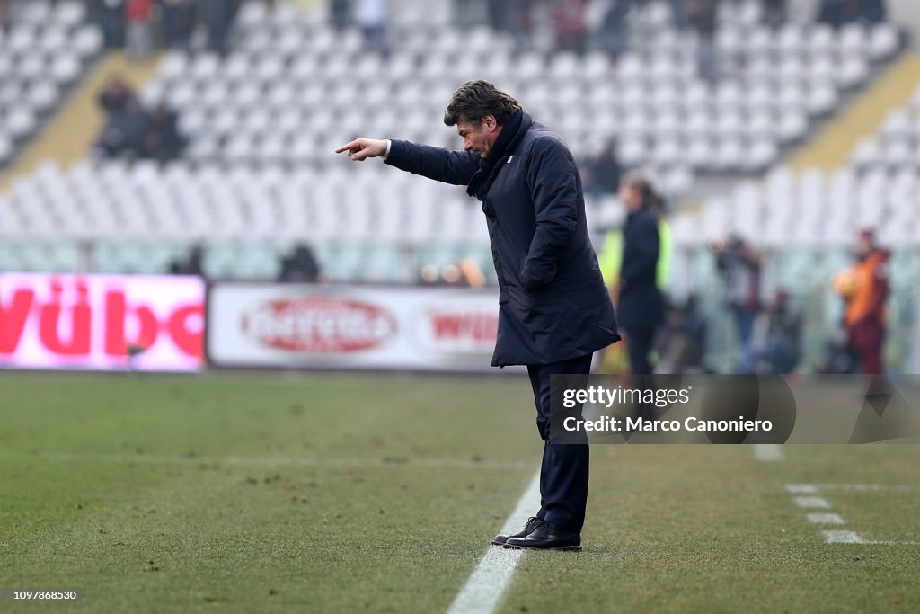 Walter Mazzarri, head coach of Torino FC, gestures  during...